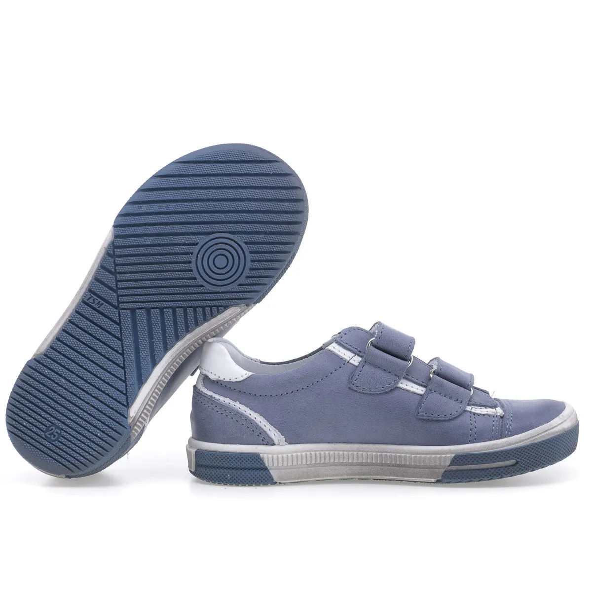 (2066B-1) Low Velcro Trainers Blue