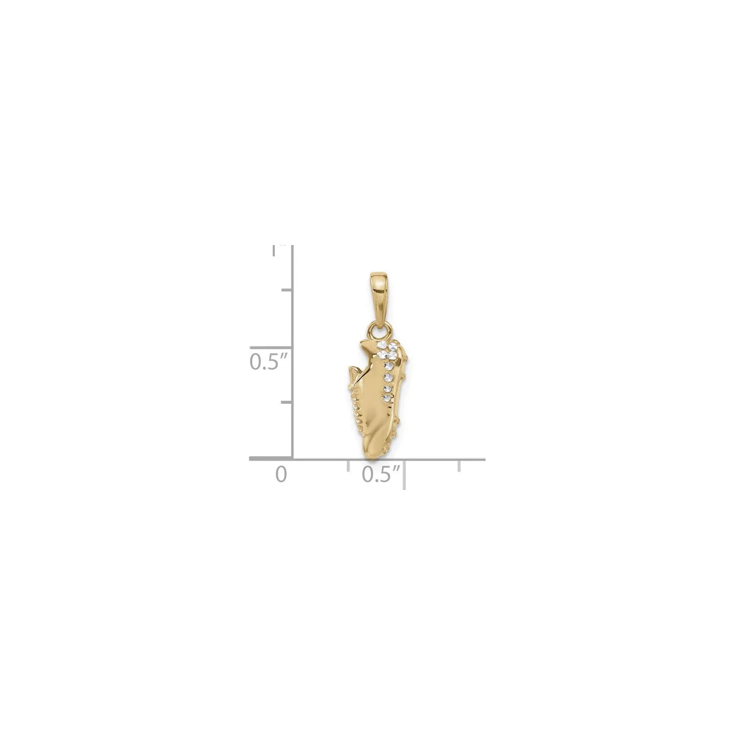 3D Two-Tone Soccer Cleat Pendant (14K)