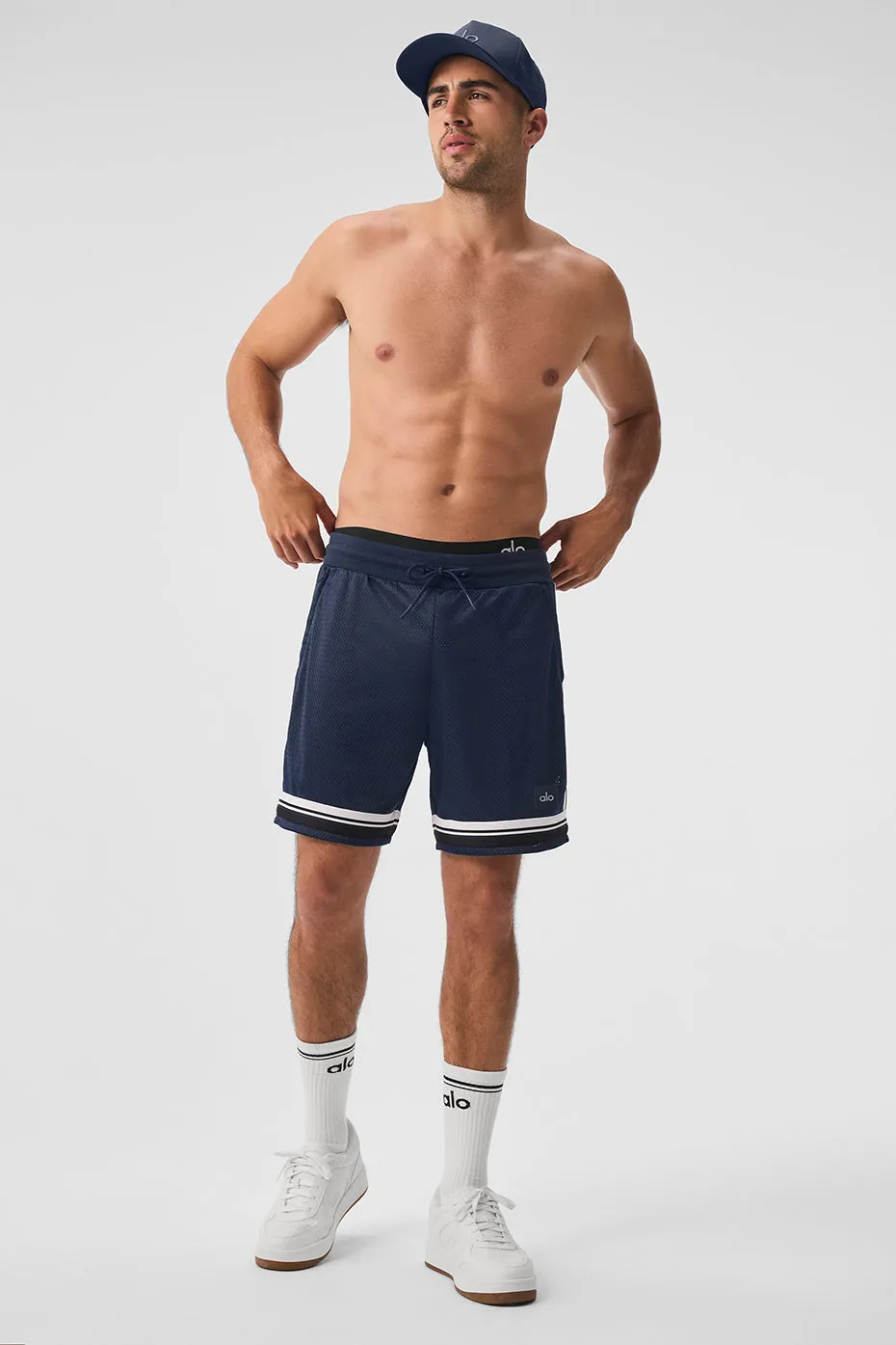 7" Key Mesh Basketball Short - Navy