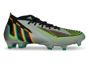 adidas Men's Predator Edge.1 FG Silver Metallic/ Solar Green