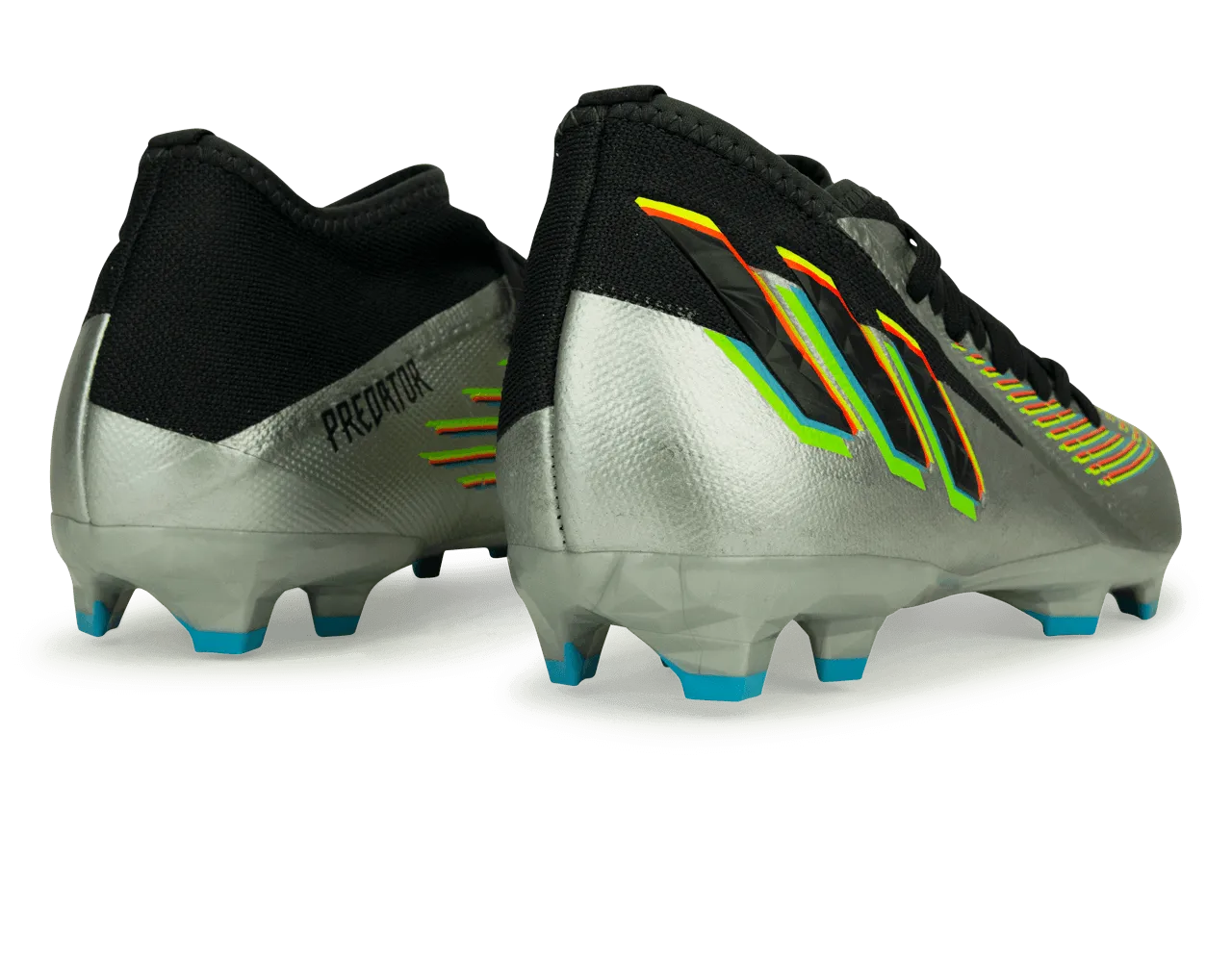 adidas Men's Predator Edge.3 FG Silver Metallic/Solar Green