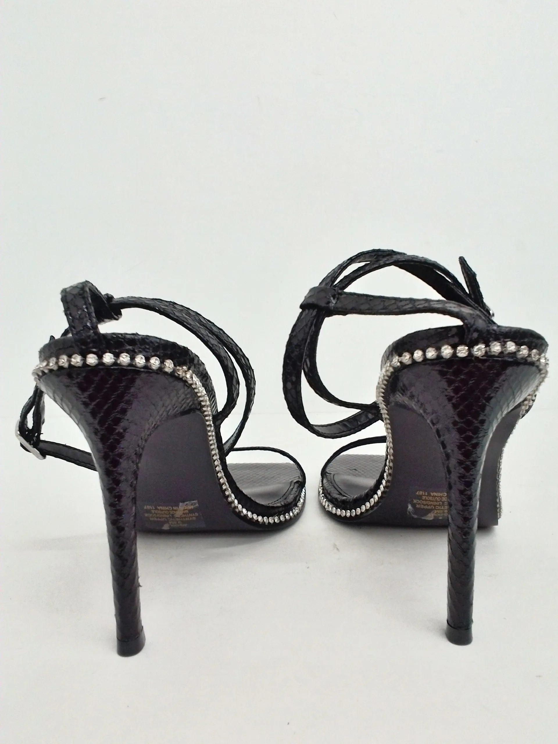 Aqua Women's Dolly Black Heeled Sandals Size 9.5 M