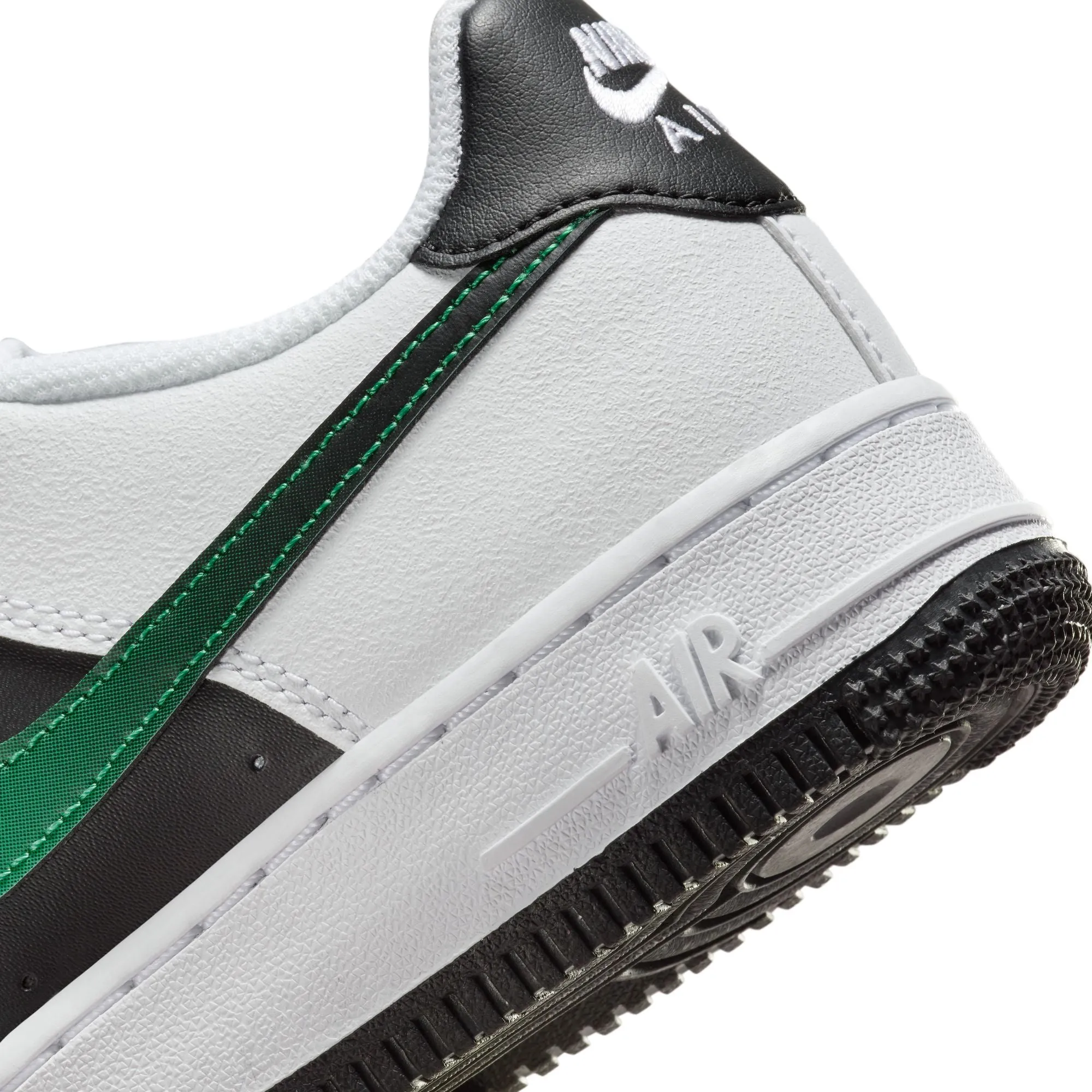 Boys Grade School Nike Air Force 1 LV8 2 Sneakers - White/Stadium Green/Black/Malachite (Style: FZ4353-100)