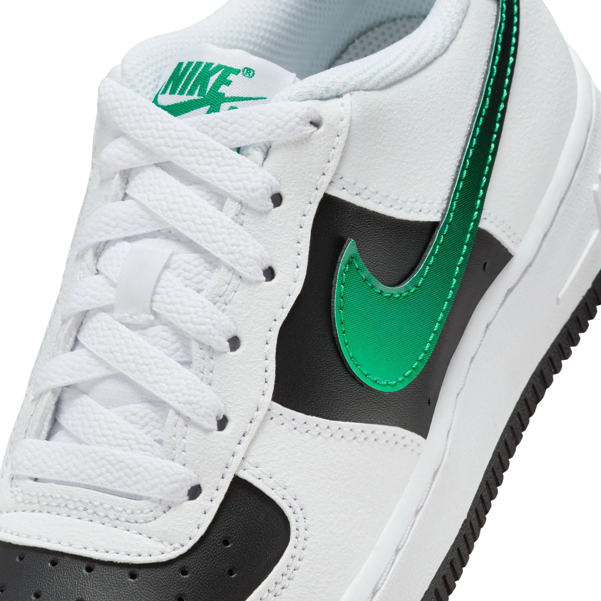 Boys Grade School Nike Air Force 1 LV8 2 Sneakers - White/Stadium Green/Black/Malachite (Style: FZ4353-100)