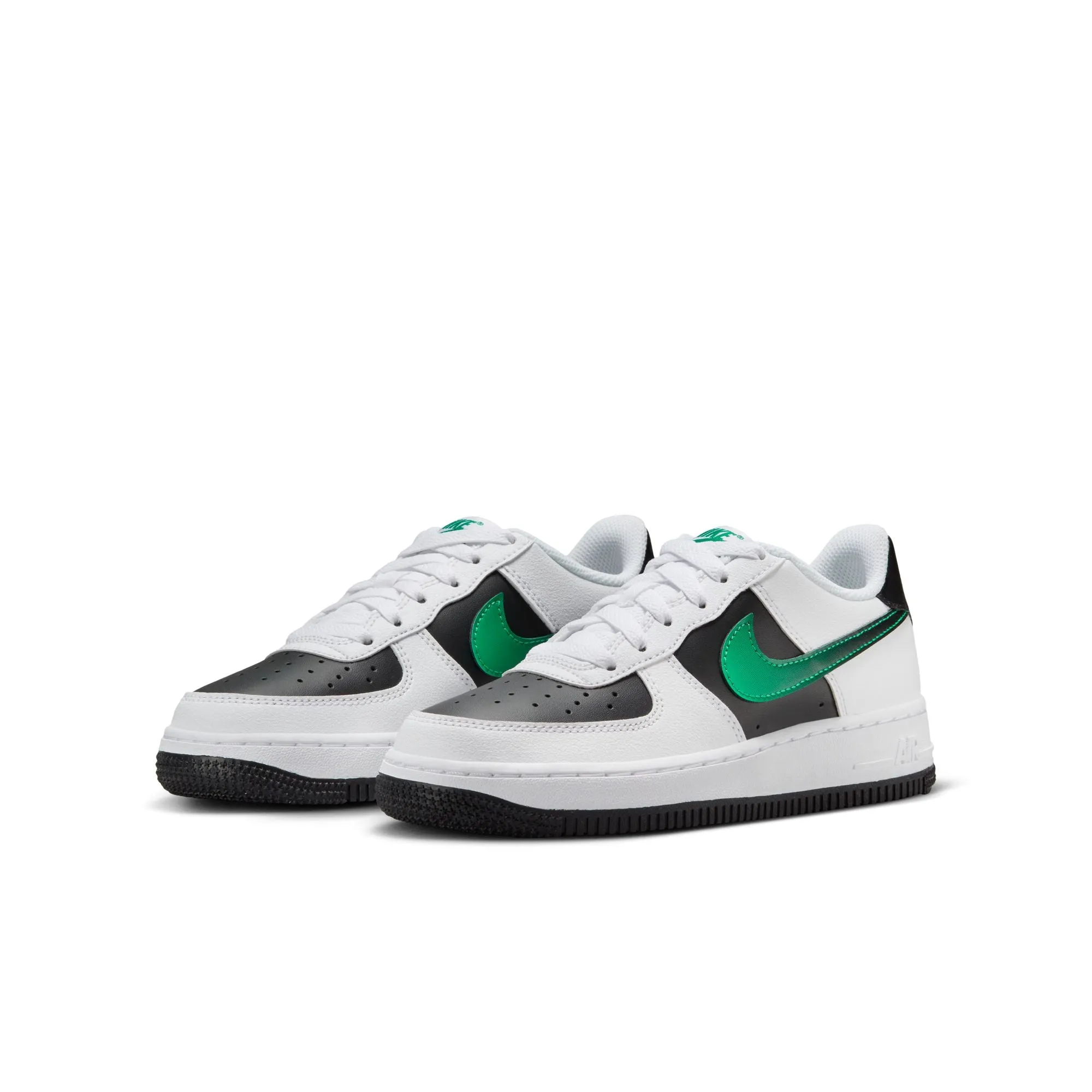 Boys Grade School Nike Air Force 1 LV8 2 Sneakers - White/Stadium Green/Black/Malachite (Style: FZ4353-100)