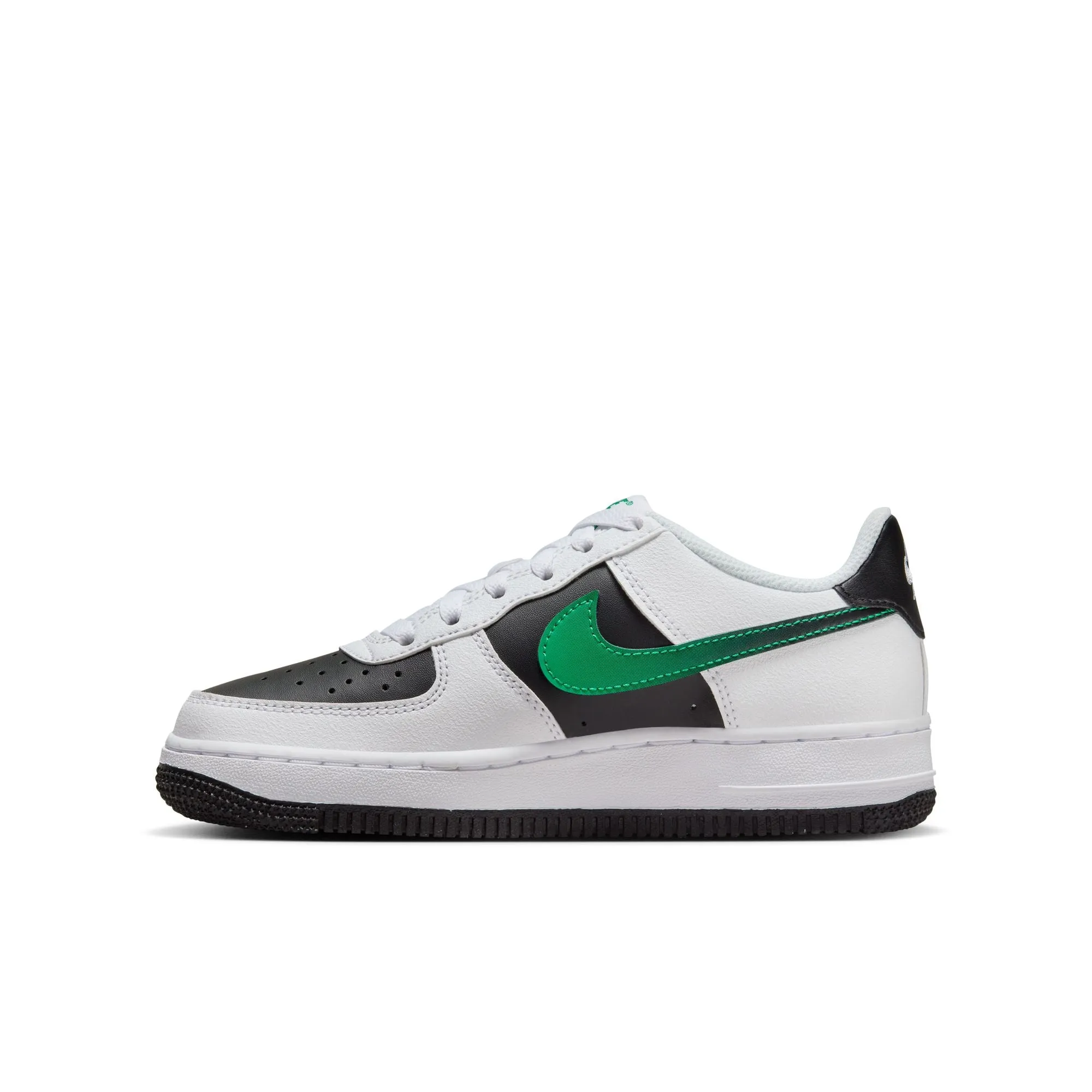 Boys Grade School Nike Air Force 1 LV8 2 Sneakers - White/Stadium Green/Black/Malachite (Style: FZ4353-100)