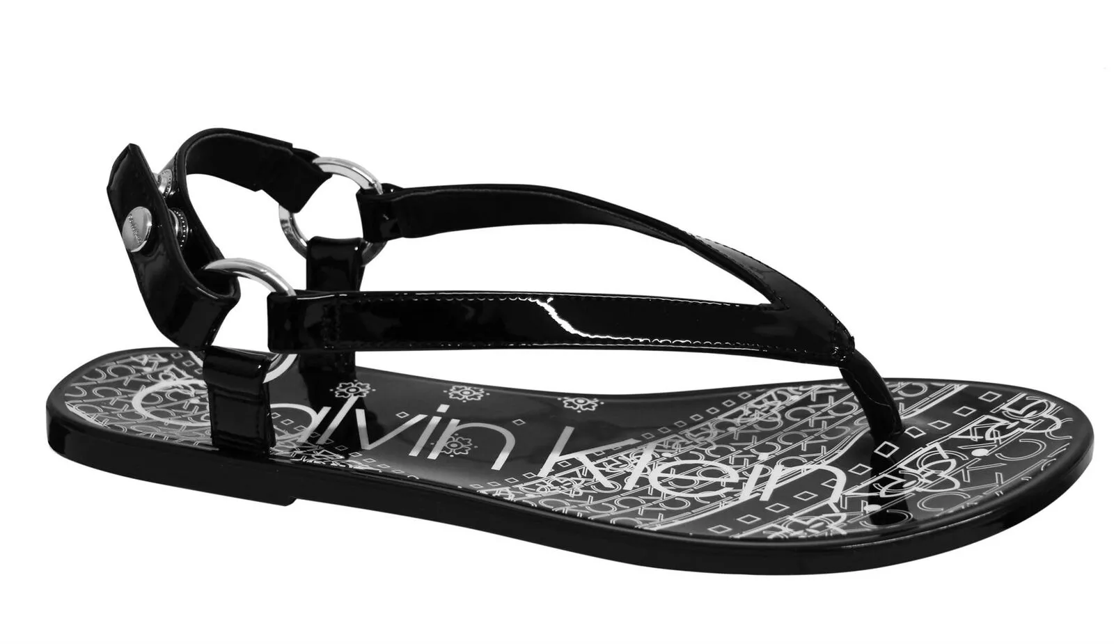 Calvin Klein Julissa PVC Bandana Womens Black Sandals