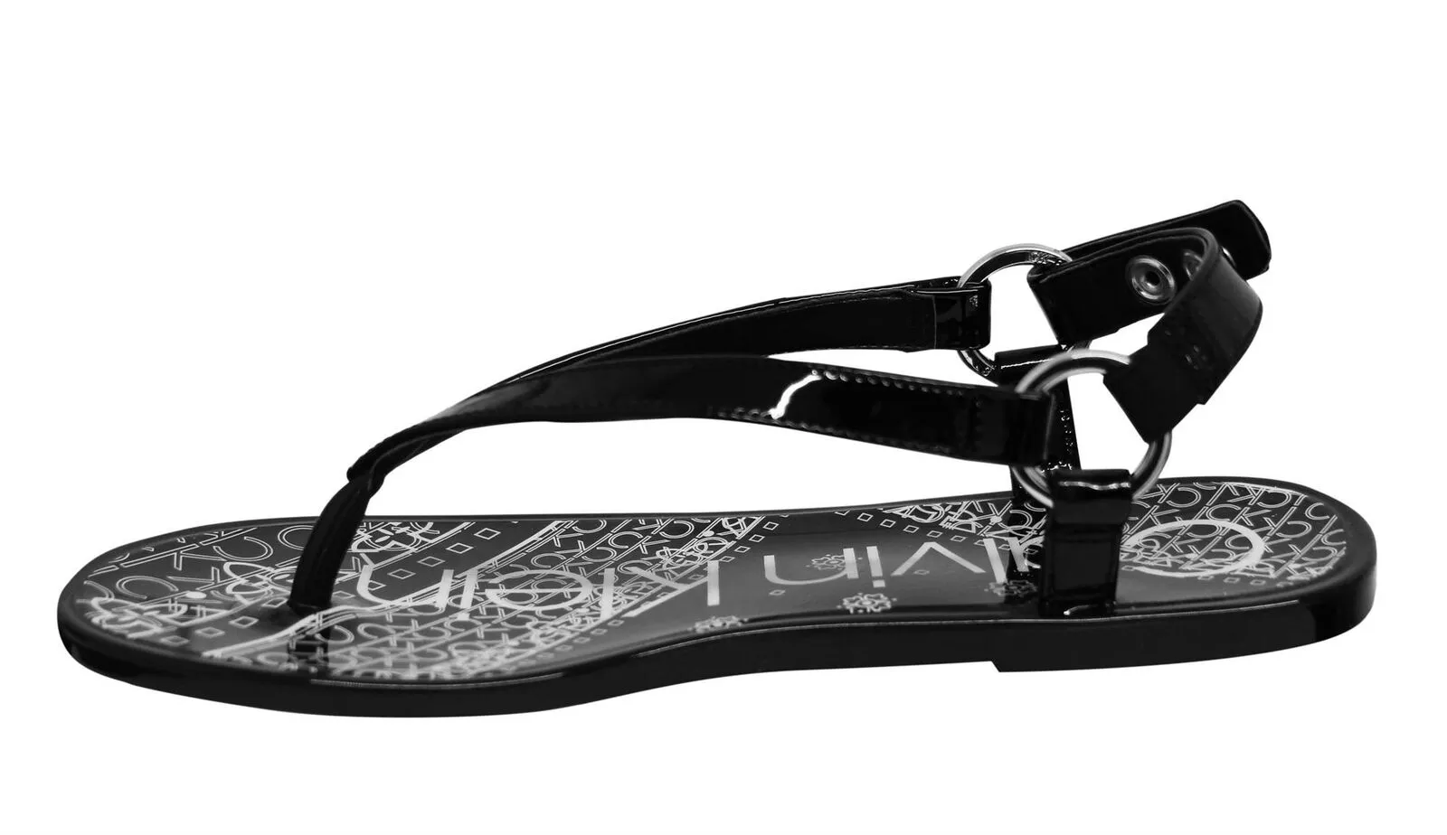 Calvin Klein Julissa PVC Bandana Womens Black Sandals