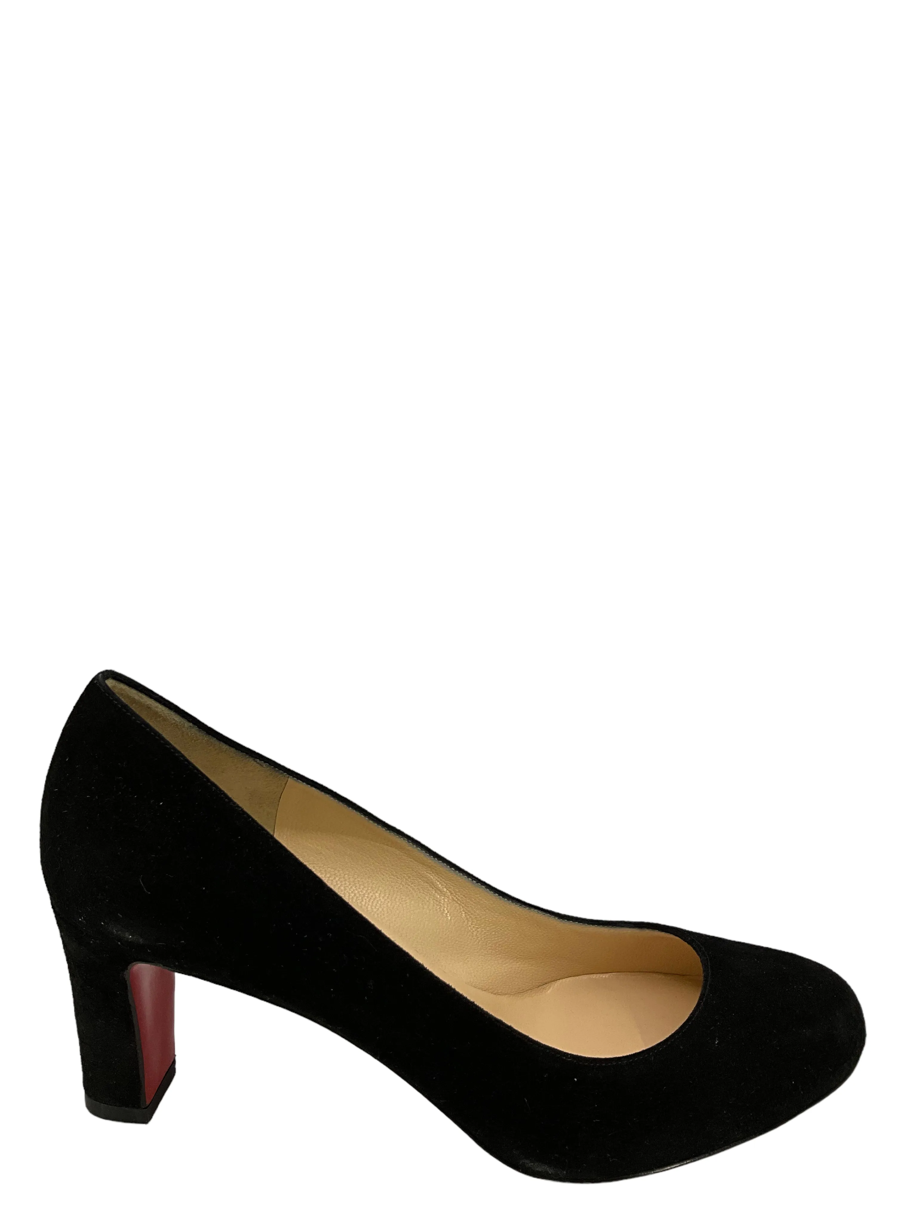 Christian Louboutin Black Suede Pumps 7.5