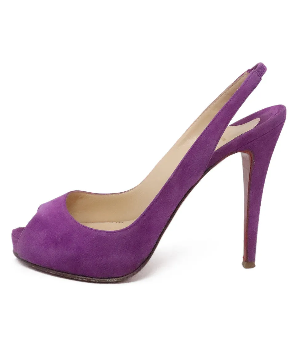 Christian Louboutin Purple Suede Slingbacks sz 9