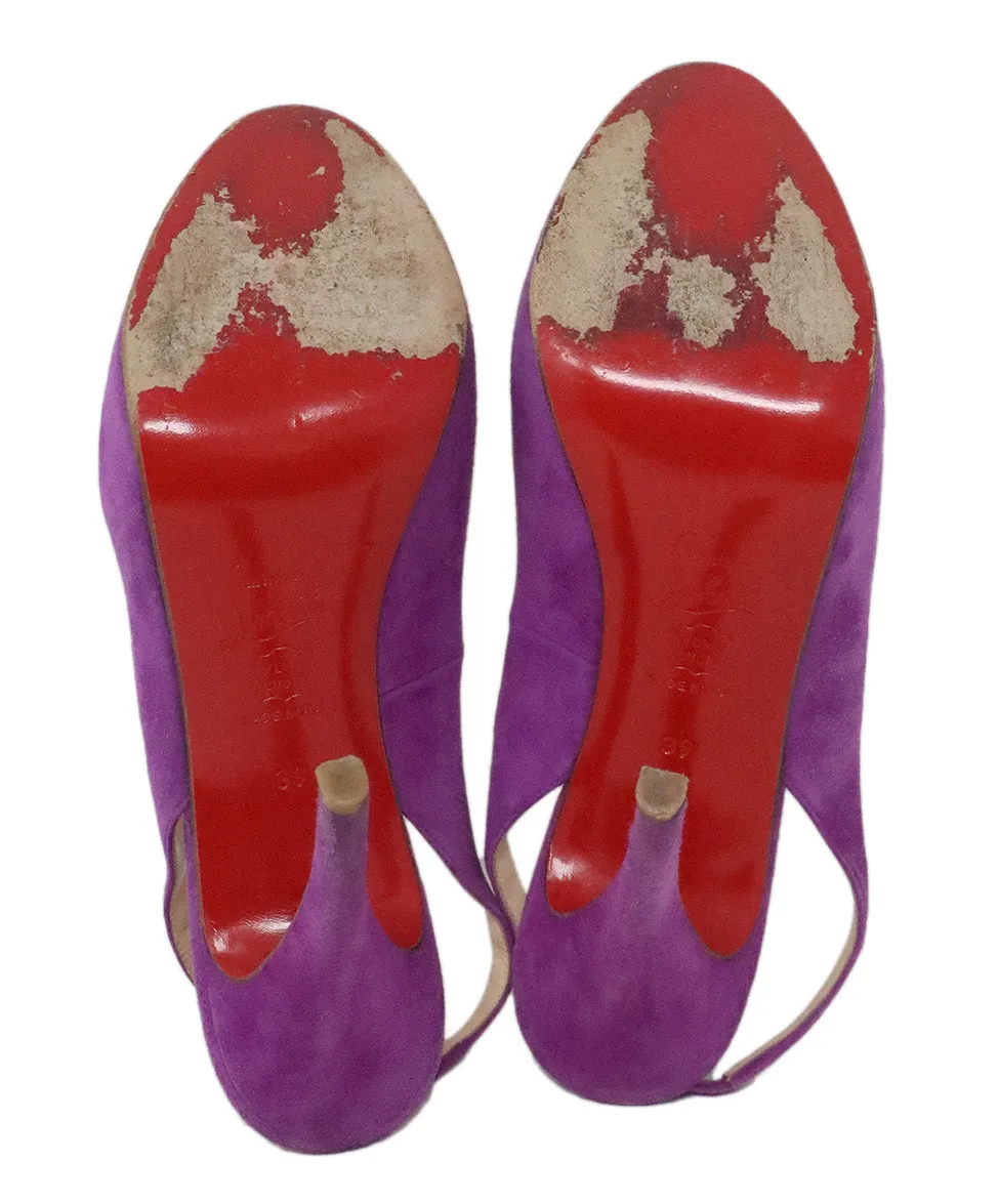 Christian Louboutin Purple Suede Slingbacks sz 9