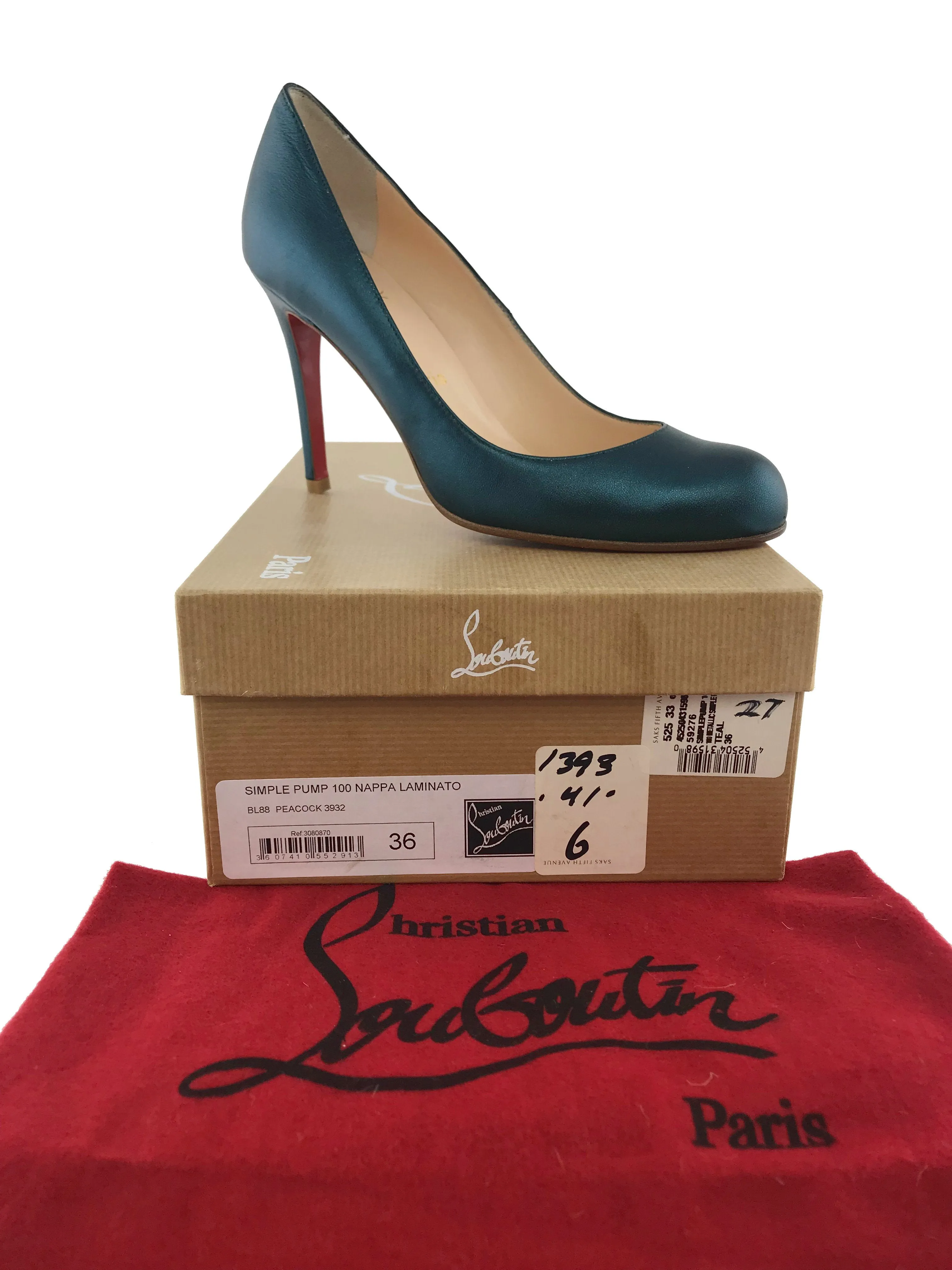 Christian Louboutin Simple 100 Nappa Laminato Pumps Size 6