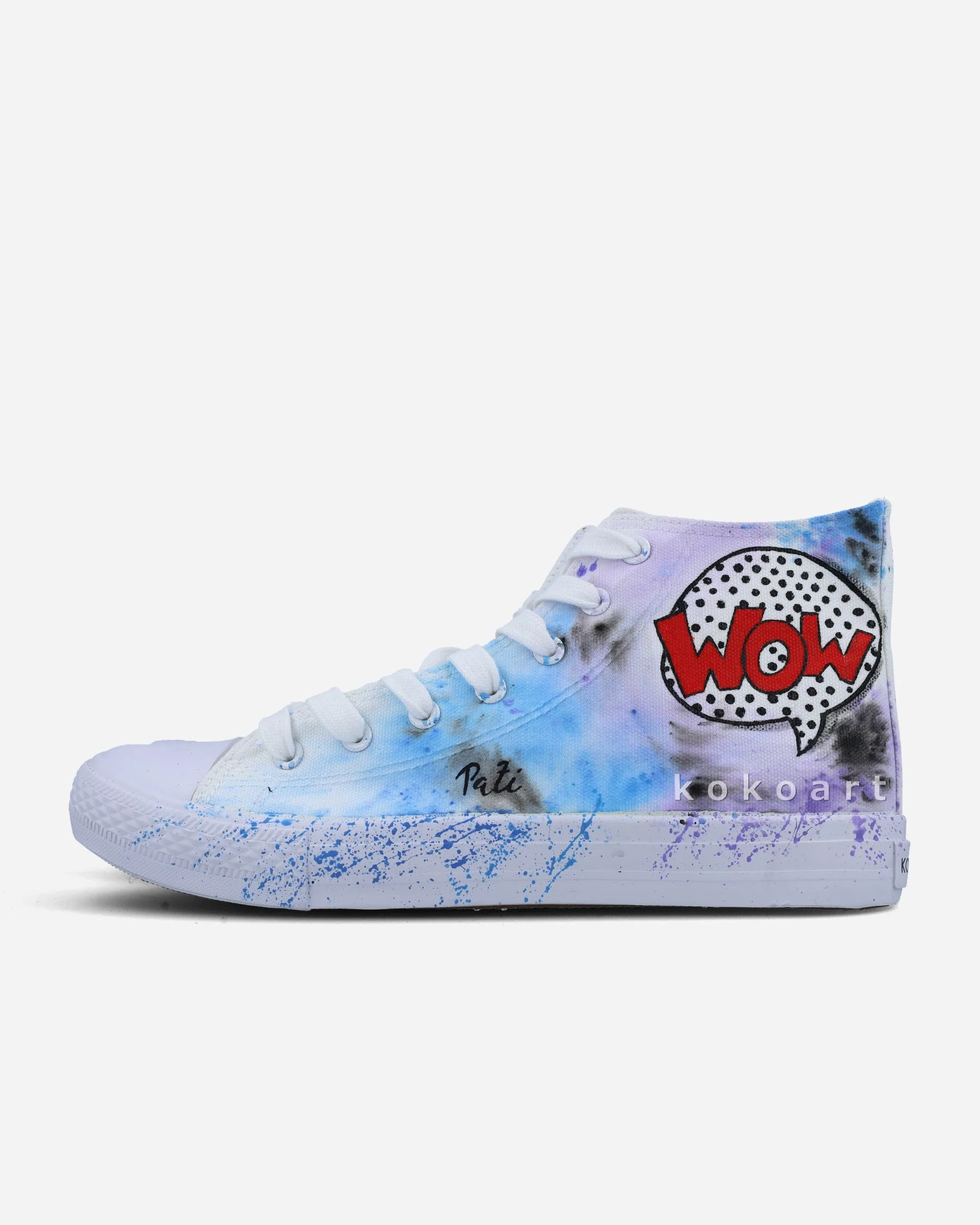 Comic Bubble Watercolour Hand Painted Shoes