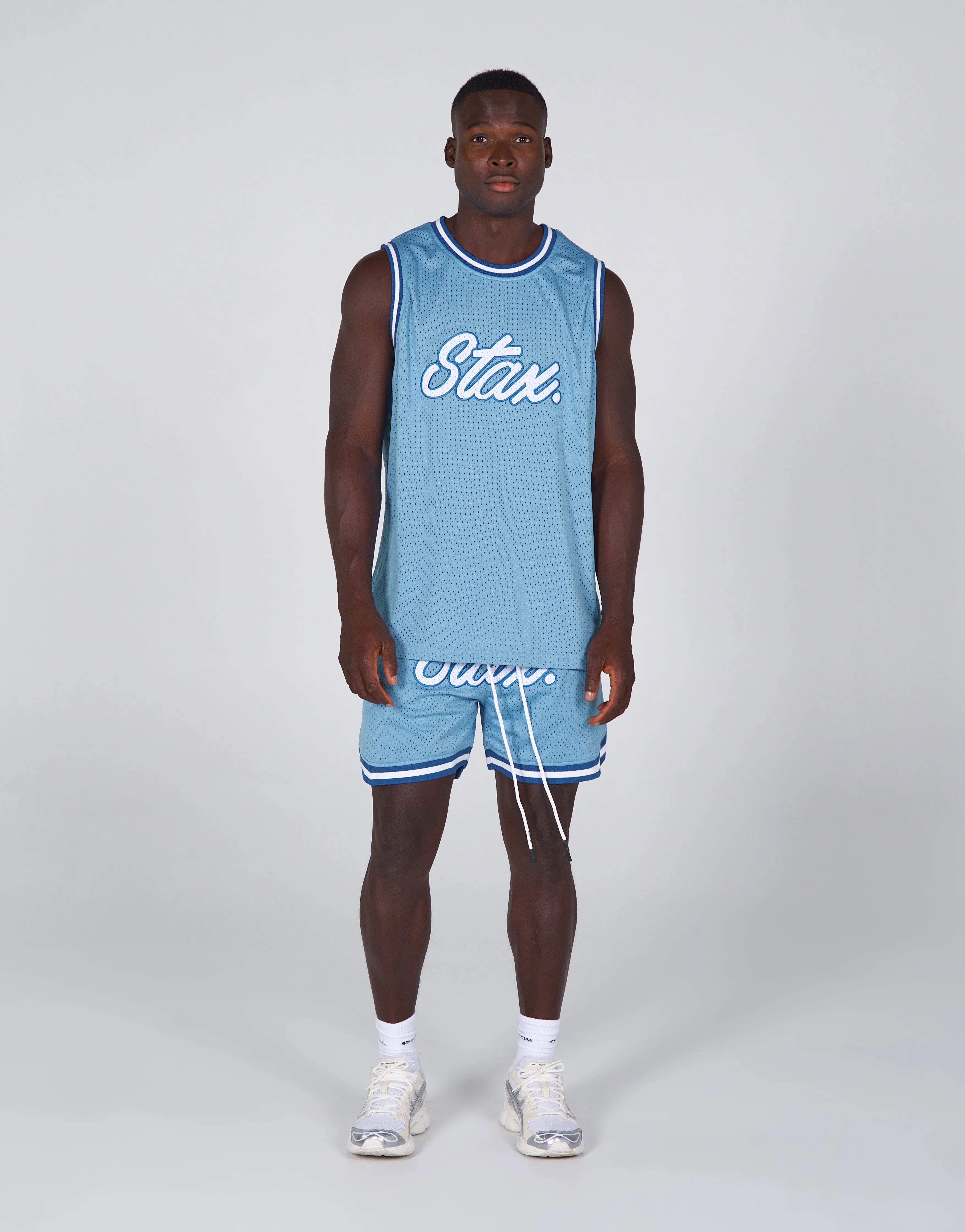 Court Drip Basketball Singlet - Columbia