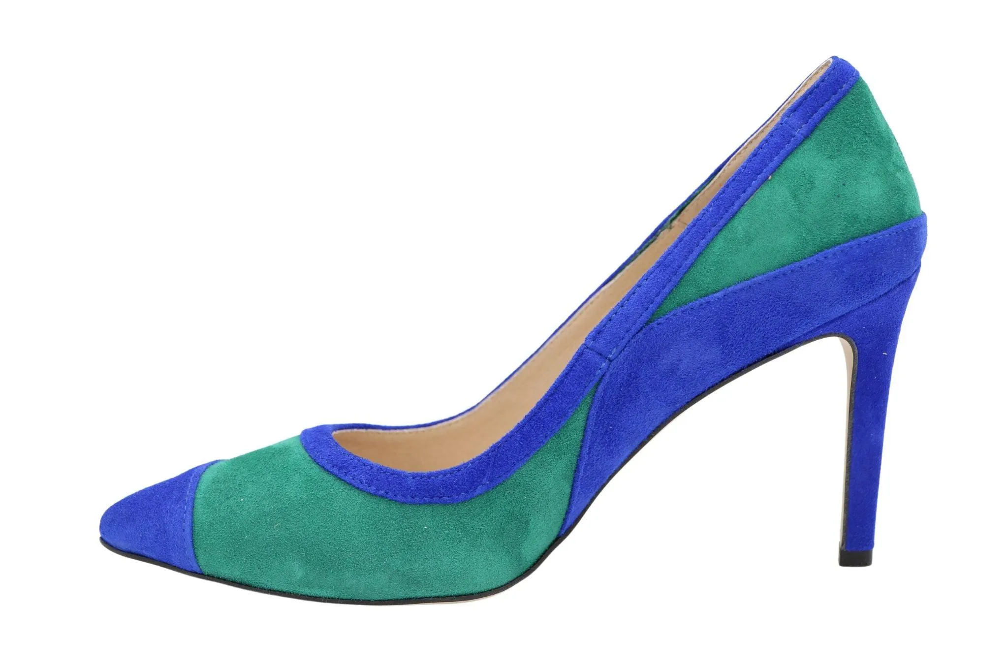 EMIS Royal Blue Green  Suede Pointed Toe Shoe