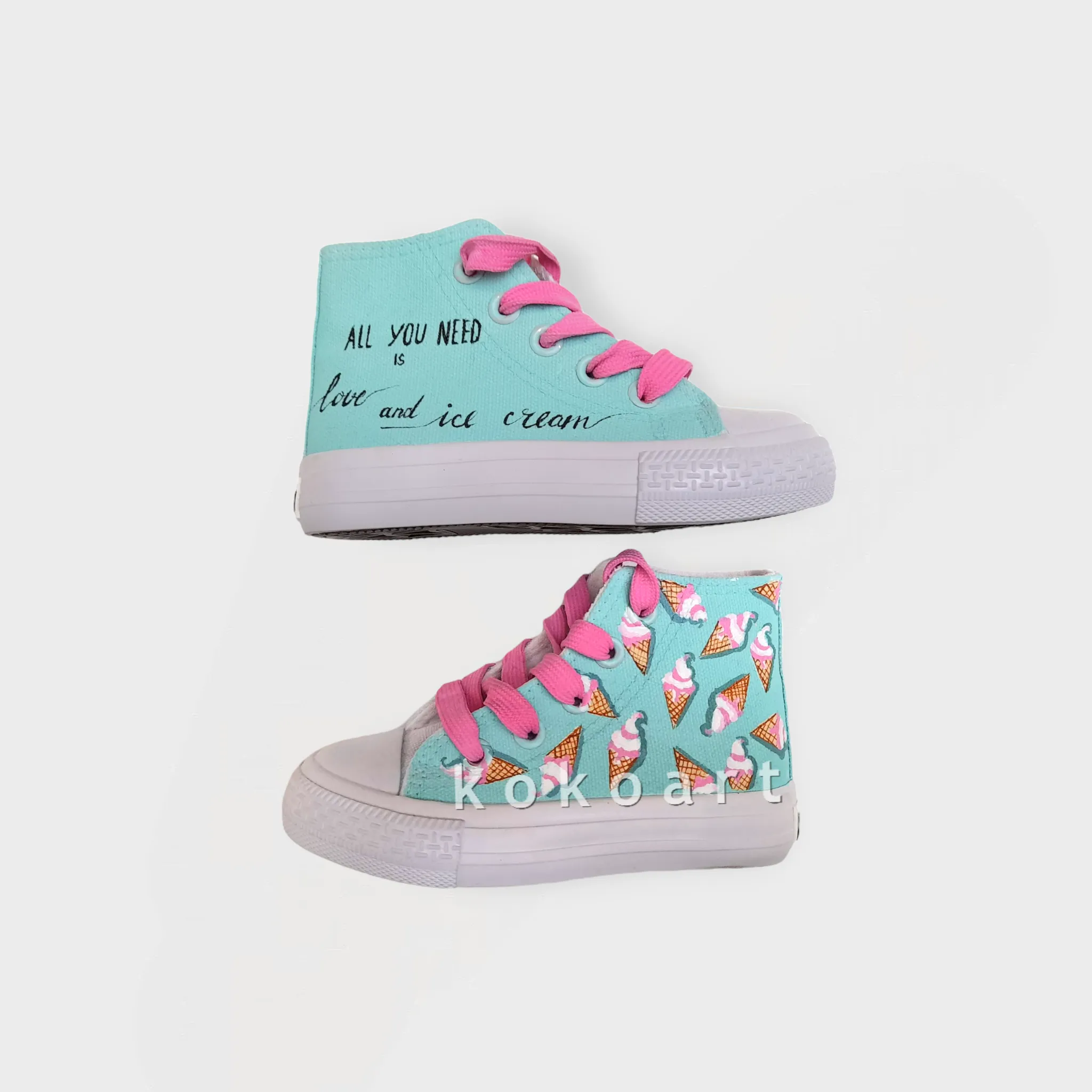 Ice Cream Hand Painted Shoes