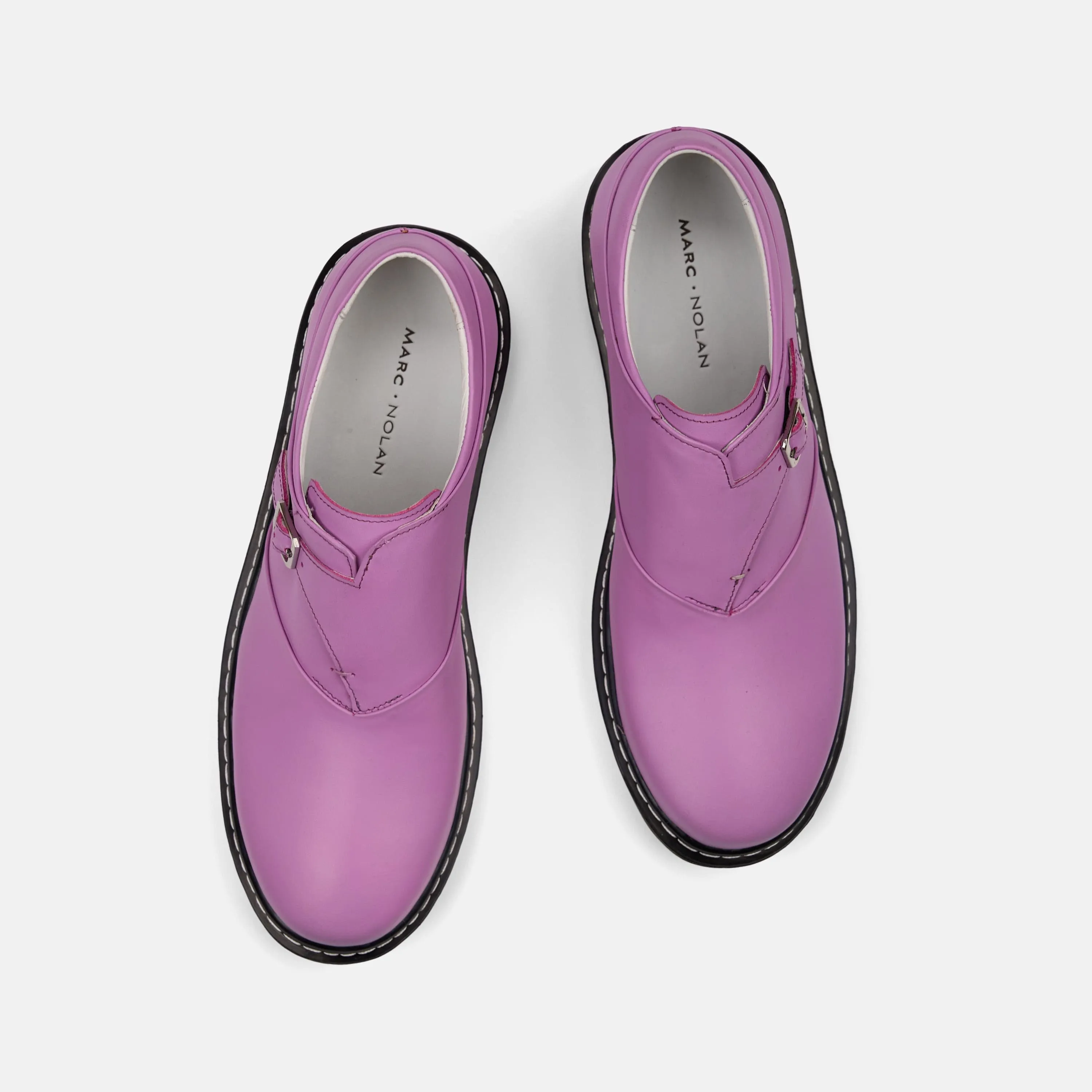 Kendrick Lavender Leather Monk Straps