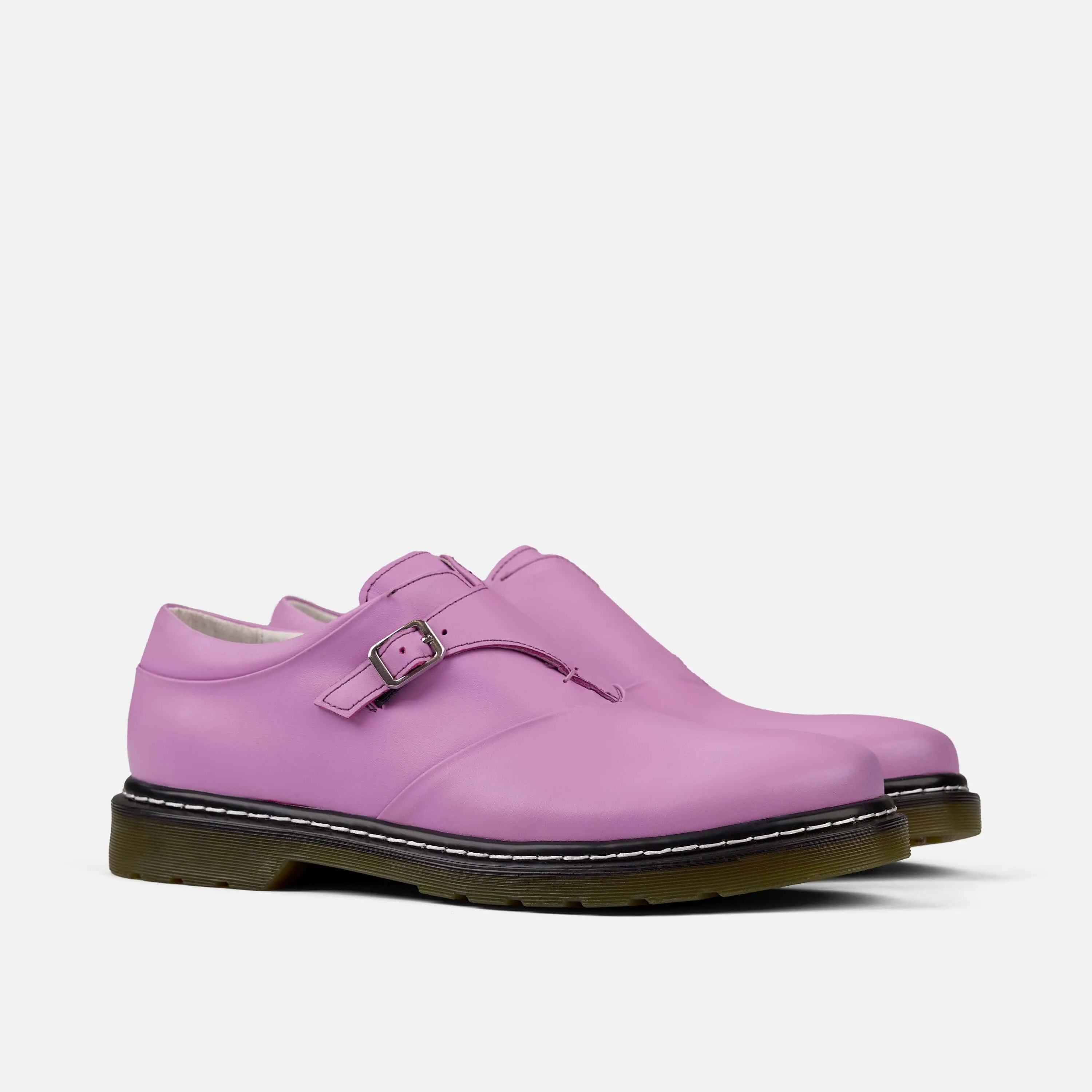 Kendrick Lavender Leather Monk Straps