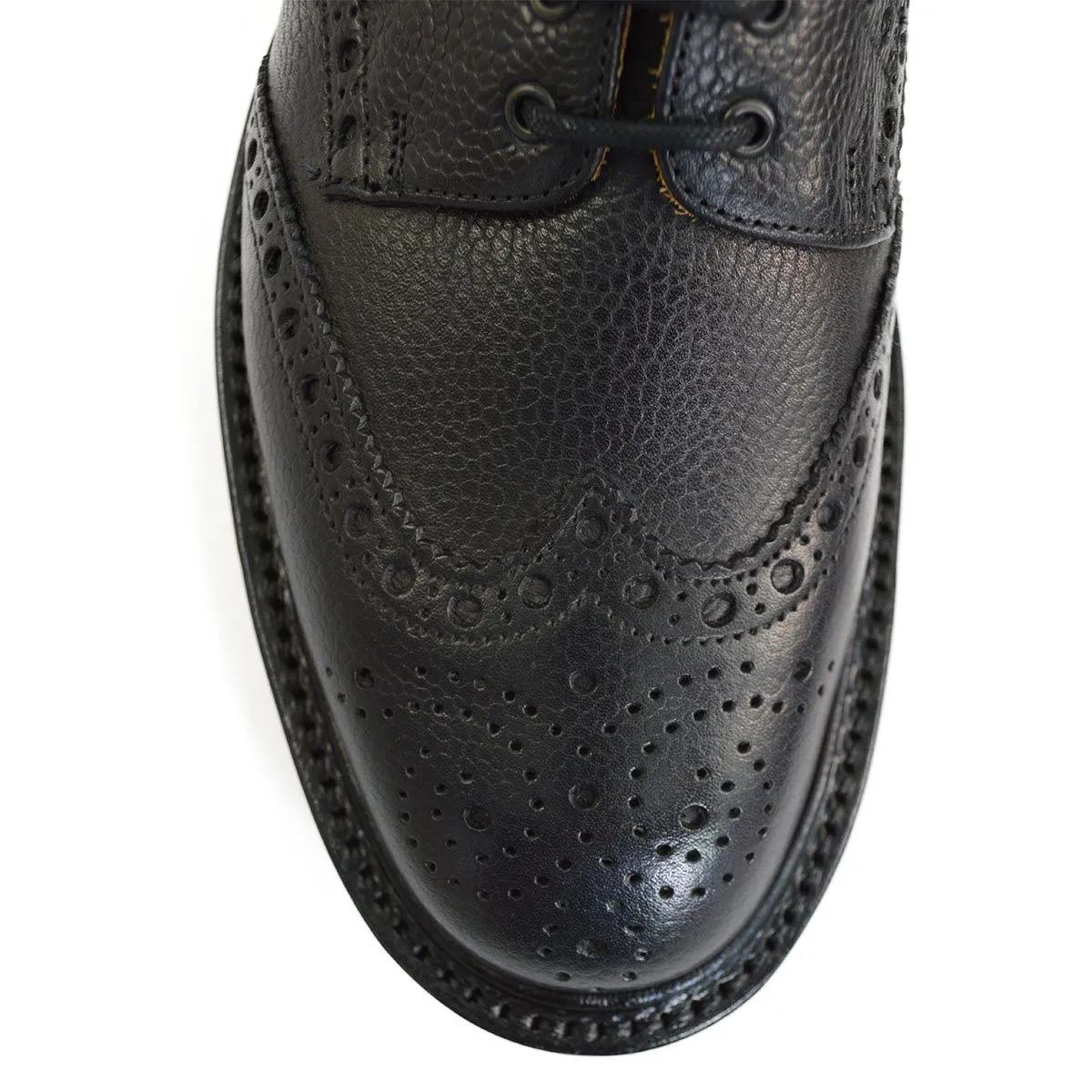 NPS WILSON Brogue Shoes - Black Grain with Double Leather Sole