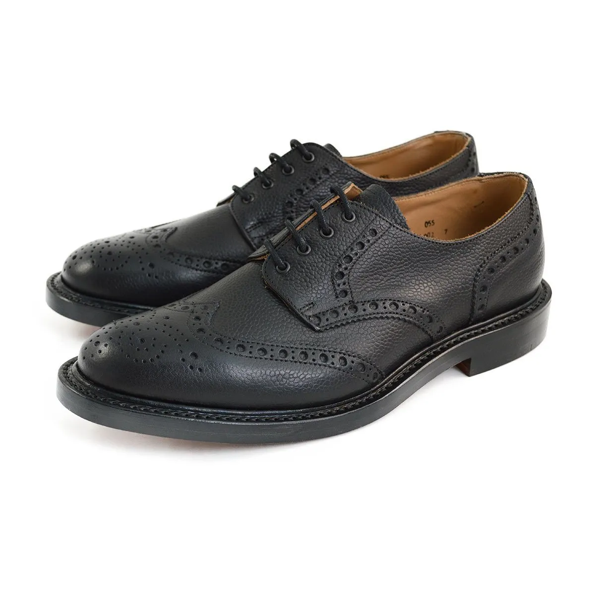 NPS WILSON Brogue Shoes - Black Grain with Double Leather Sole