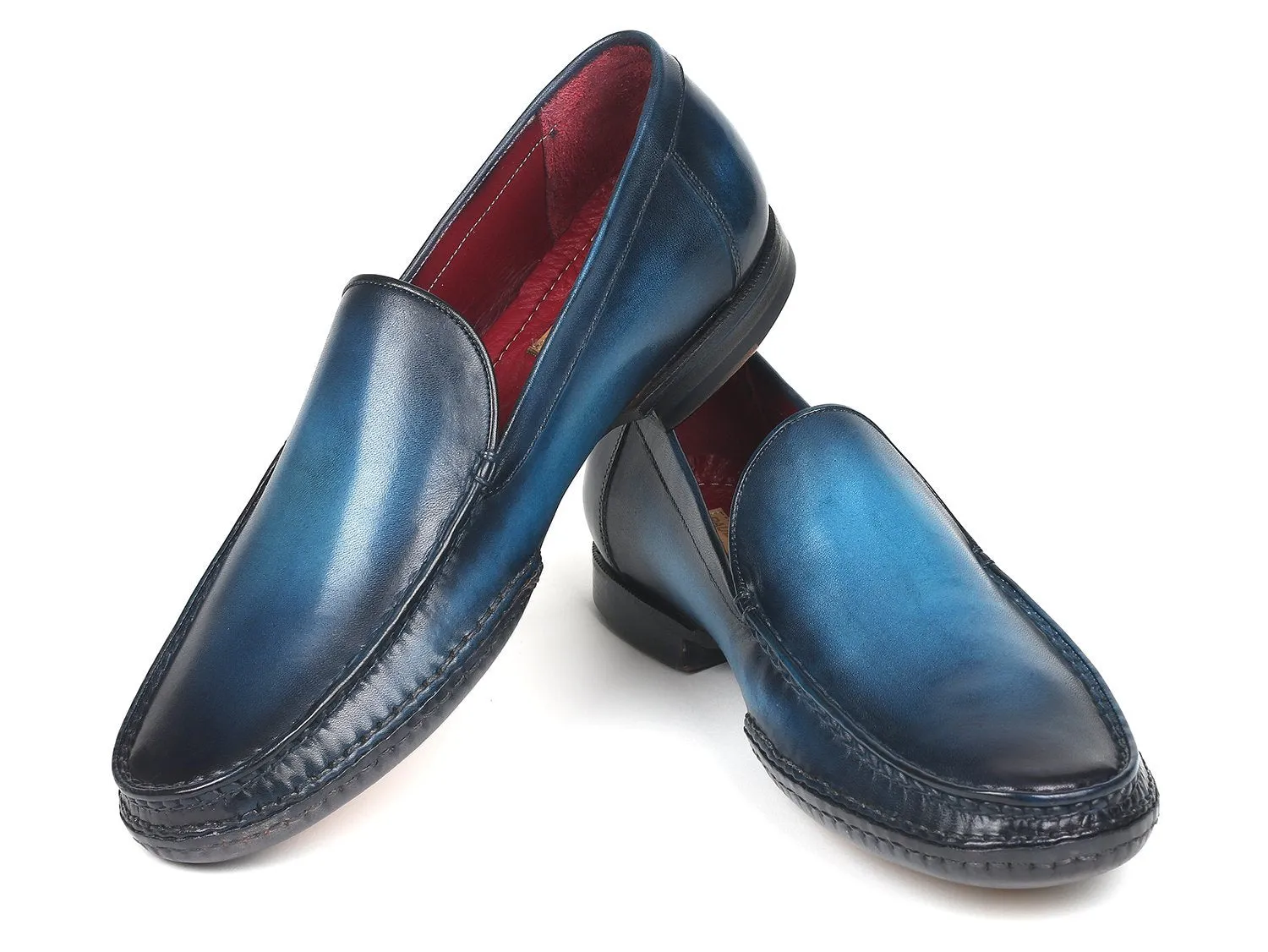 Paul Parkman Hand-Sewn Moccasins Blue (ID#MC649-BLU)