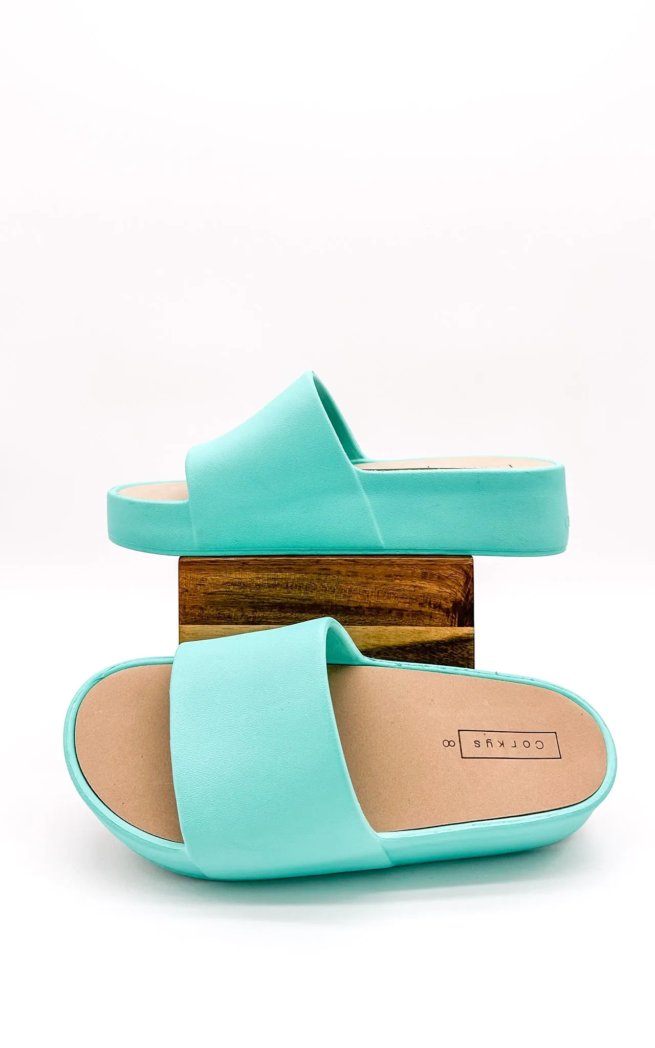 Popsicle Slide Sandals in Aqua