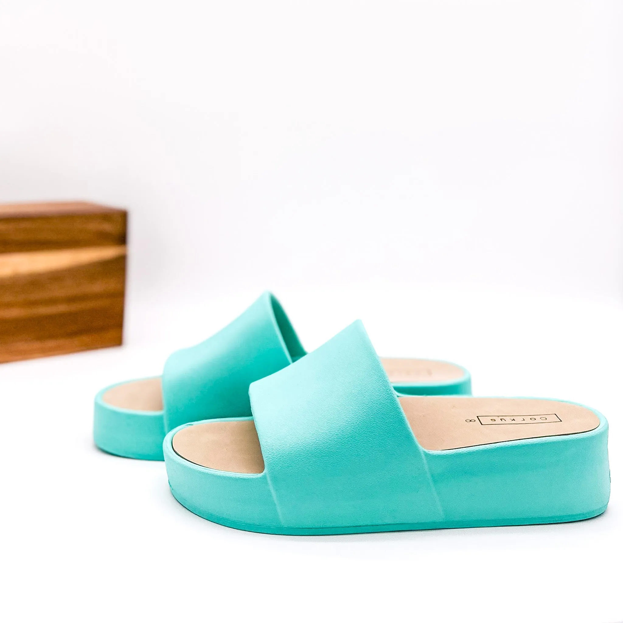 Popsicle Slide Sandals in Aqua