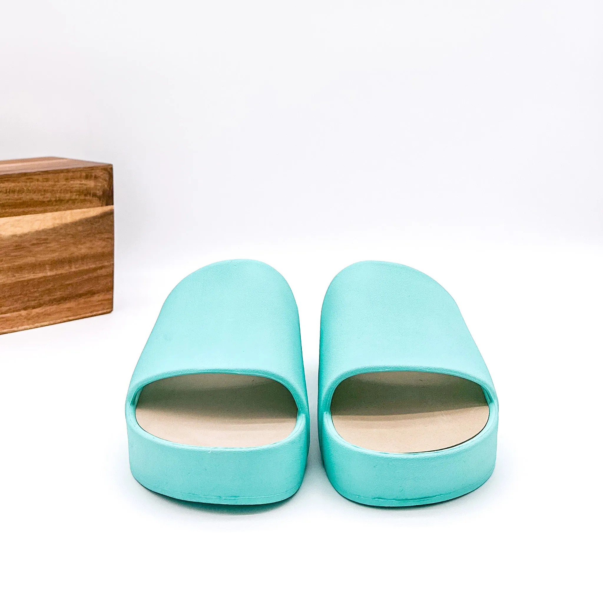 Popsicle Slide Sandals in Aqua