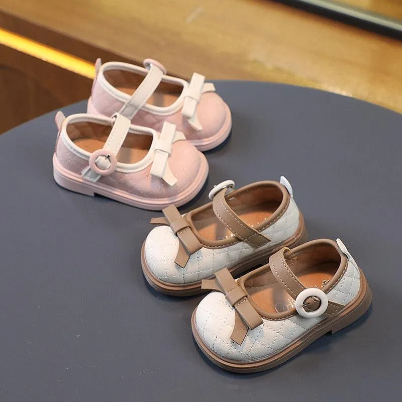 Pretty Plaid Pattern Toddler Baby Girl Leather Casual Shoes - TH405