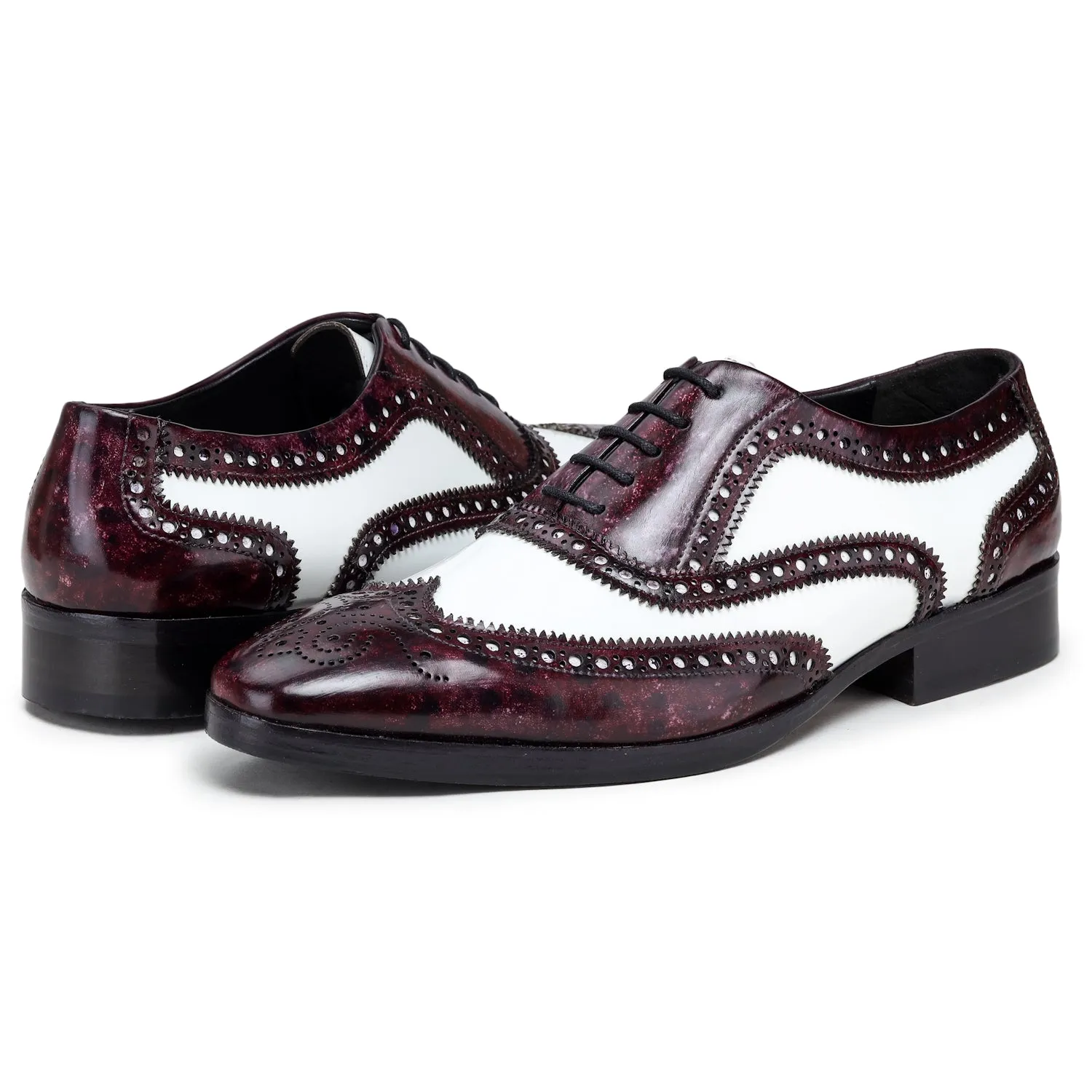 Spectator Wingtip Oxford - Purple & White