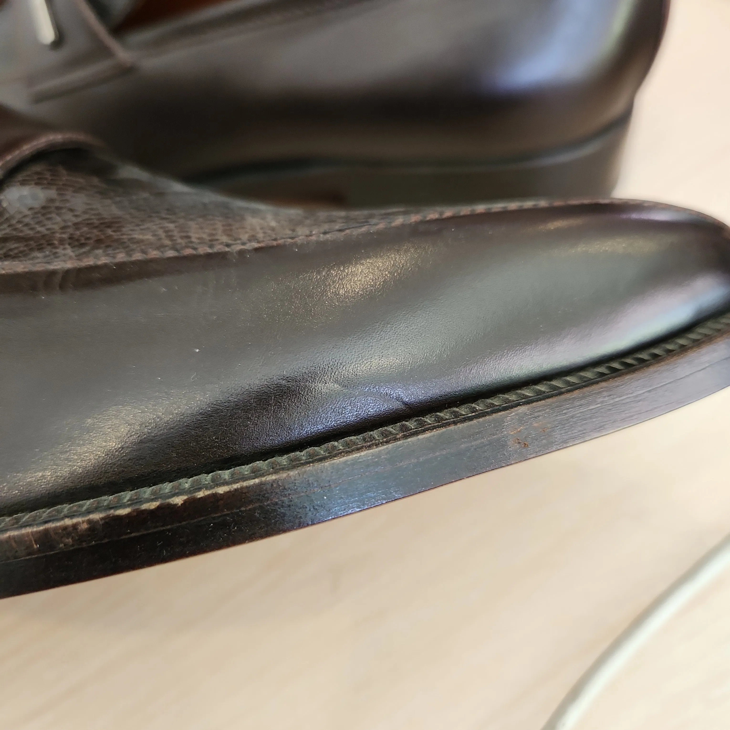 Stemar Men's Dark Brown Leather Slip-on Shoes | Pre Loved |