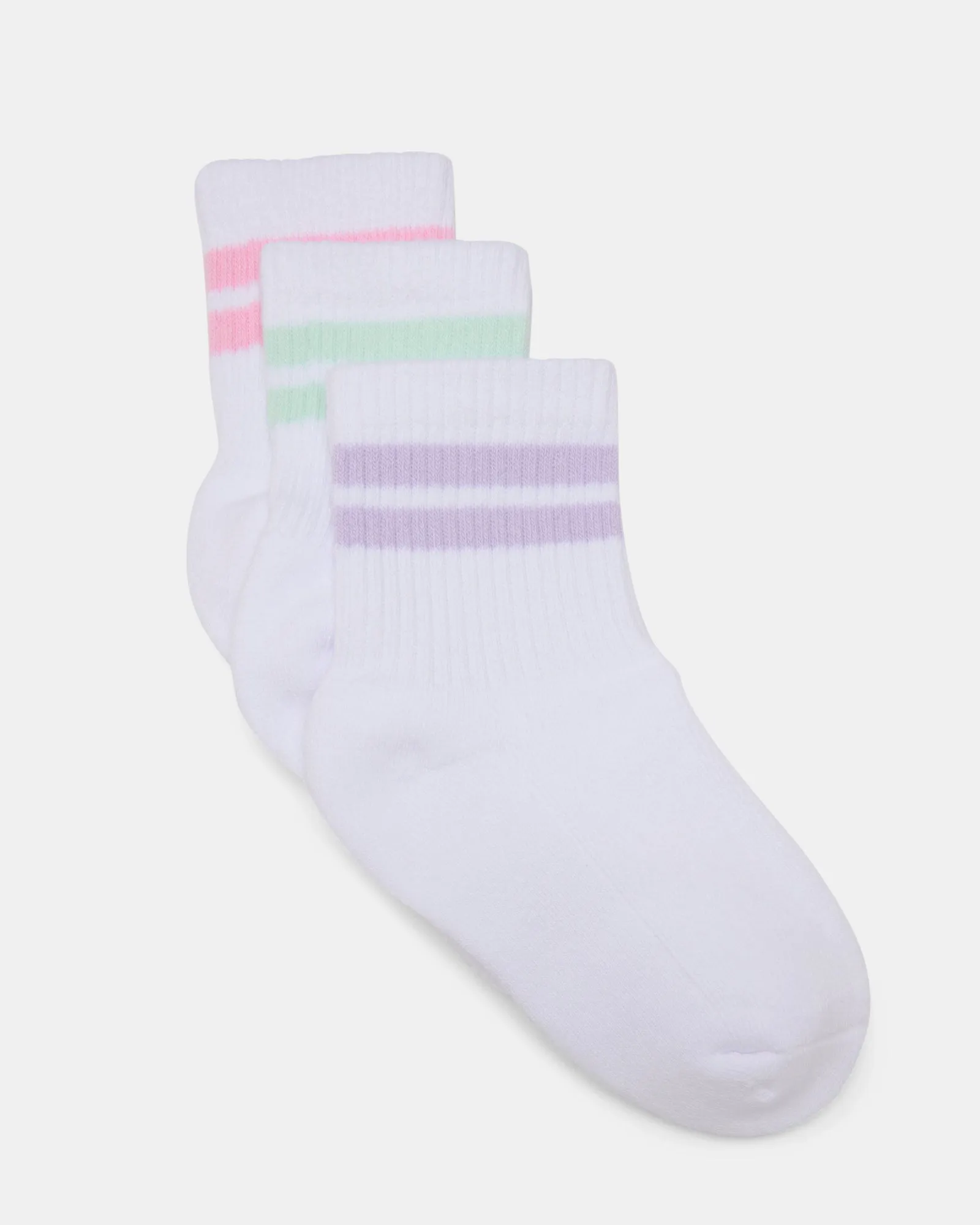 Stripe Sports Full Crew 3pack Pastel Multi