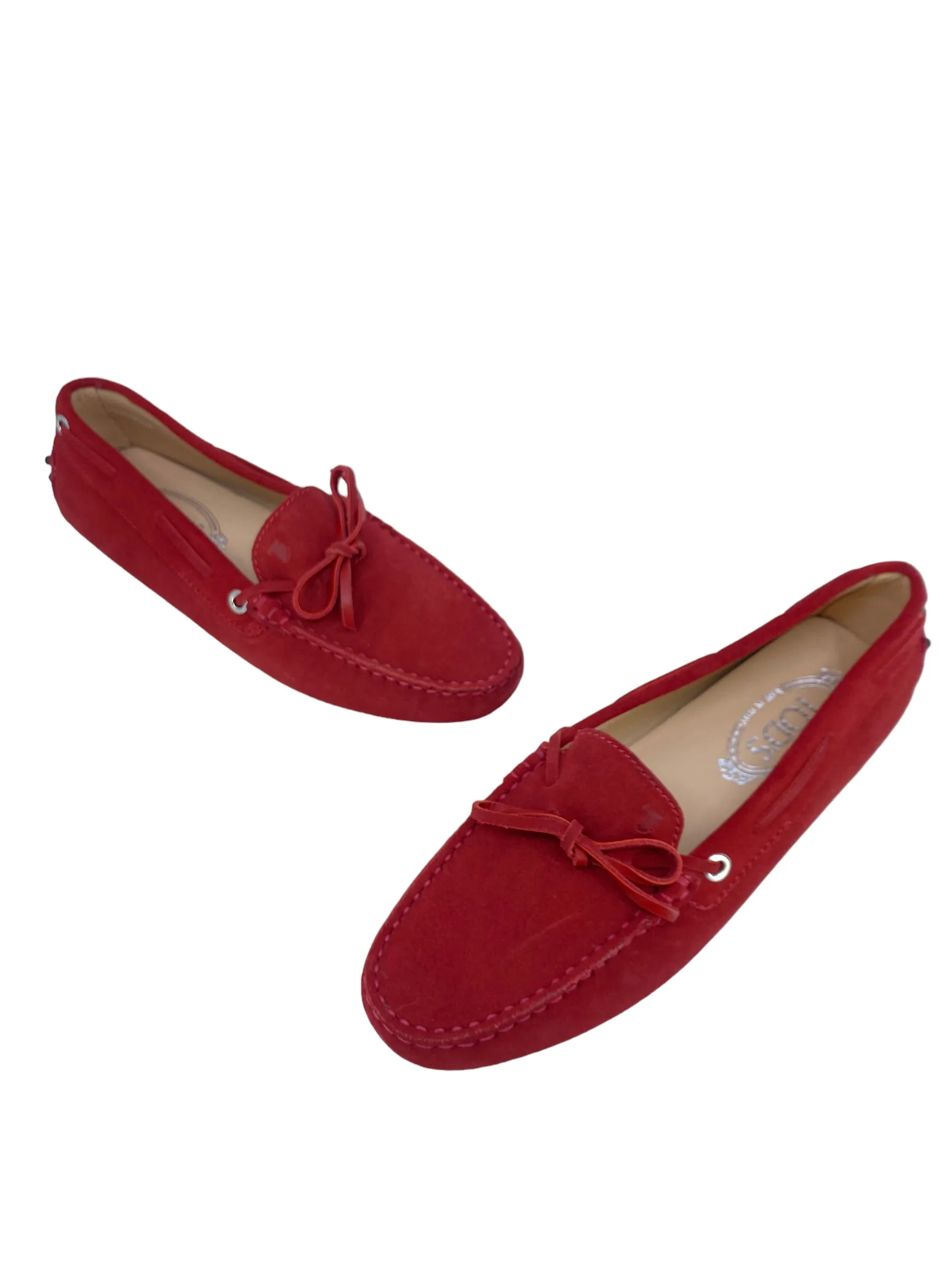 Tods Red Suede Drivers size 7 1/2