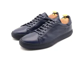 Tomlins Men's Calf Leather Low Top Sneakers - Navy Blue