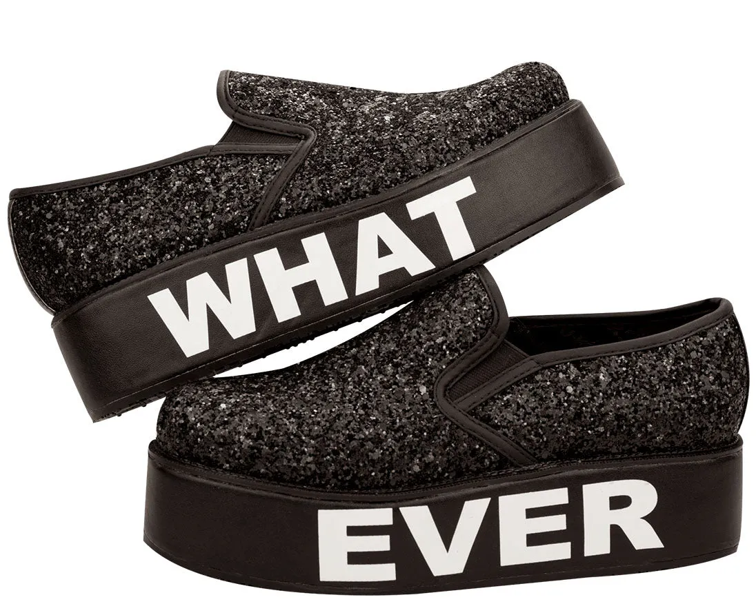 T.U.K BLACK GLITTER WHATEVER SLIP ON CREEPER