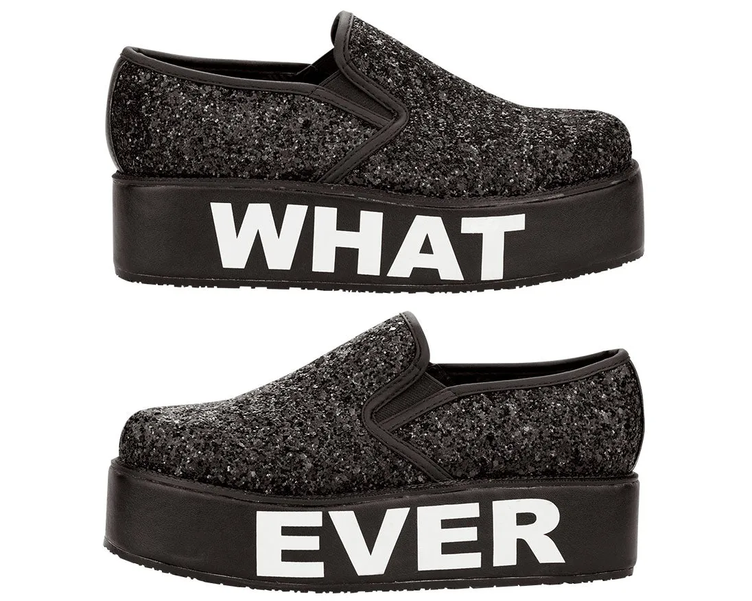 T.U.K BLACK GLITTER WHATEVER SLIP ON CREEPER