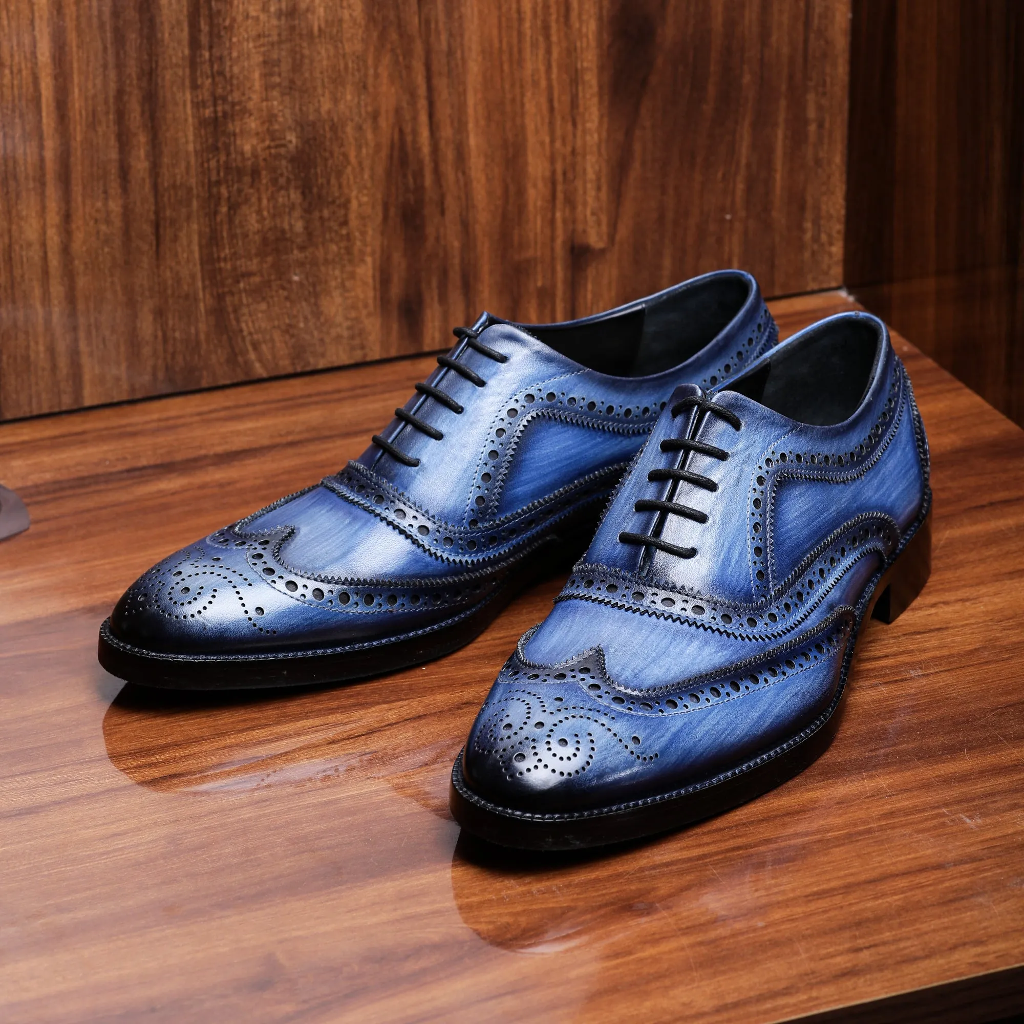 Wingtip Brogue Oxford- Navy